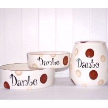 Personalised Dog Bowls and Treat Jar Set