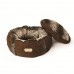 Round Faux Fur And Suede Pet Bed