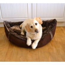 Boat Shaped Faux Fur Dog Bed